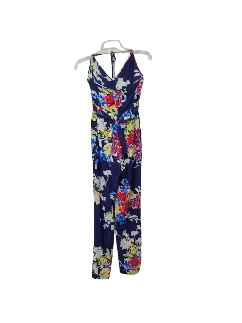 Yumi Kim Floral Silk Belted V Neck Sleeveless Jumpsuit XS - Picture 6 of 11
